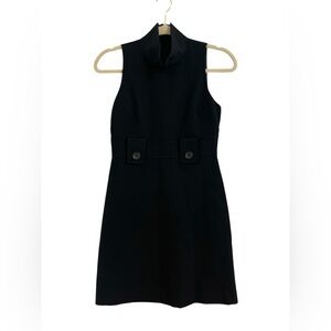 Banana Republic Black Sleeveless Midi Dress with Mock Neck